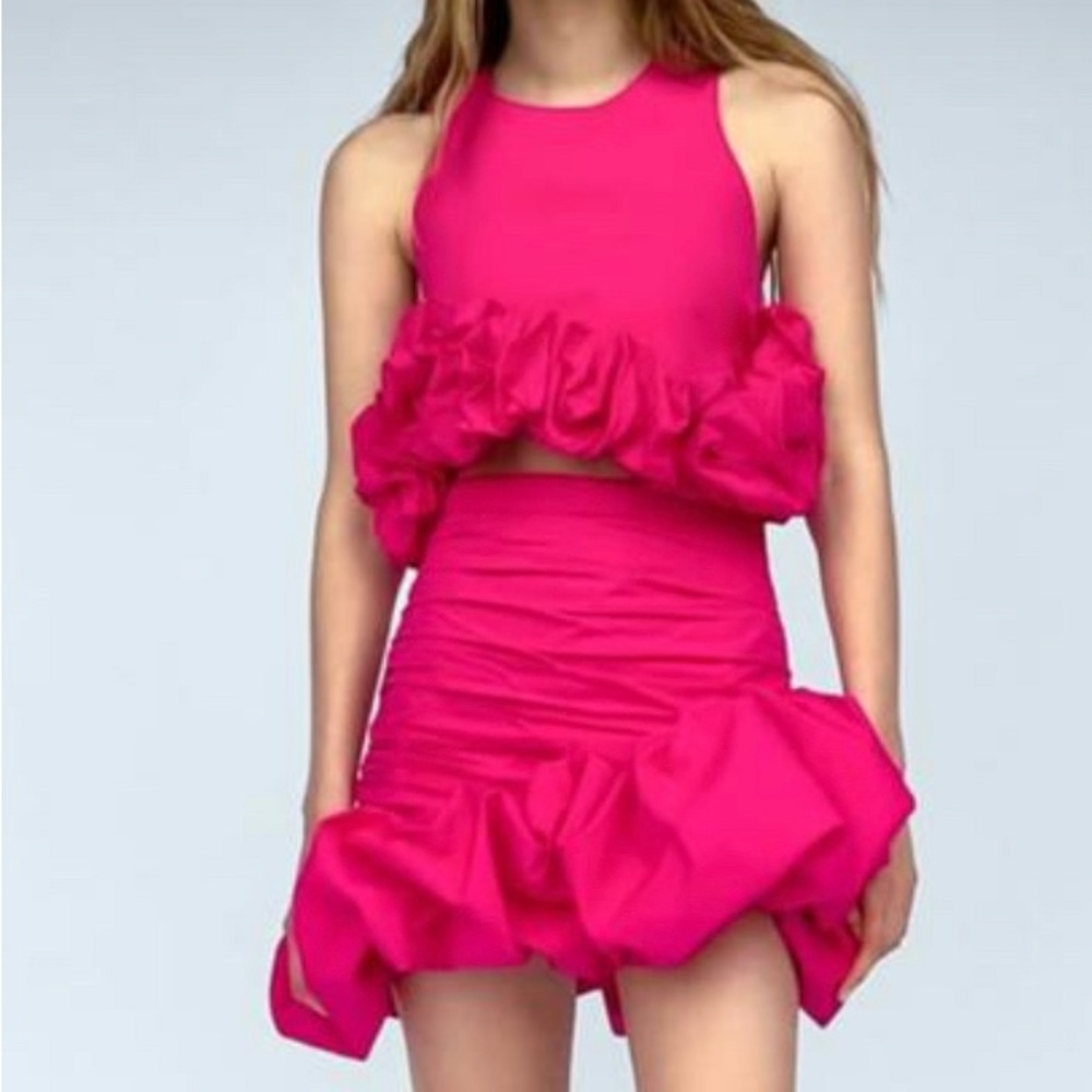 Two set voluminous pink zara set 2022 limited edition